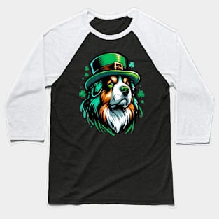 Tibetan Mastiff in Leprechaun Hat: St Patrick's Day Special Baseball T-Shirt